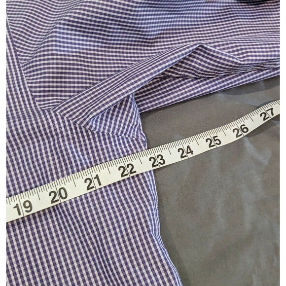 Structure Size Large Mens Shirt Lightweight Button Fitted Purple Check LS 16 - Picture 5 of 6